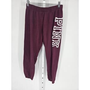 PINK by Victorias Secret Womens Sz XS Jogger Sweatpants Burgundy Red